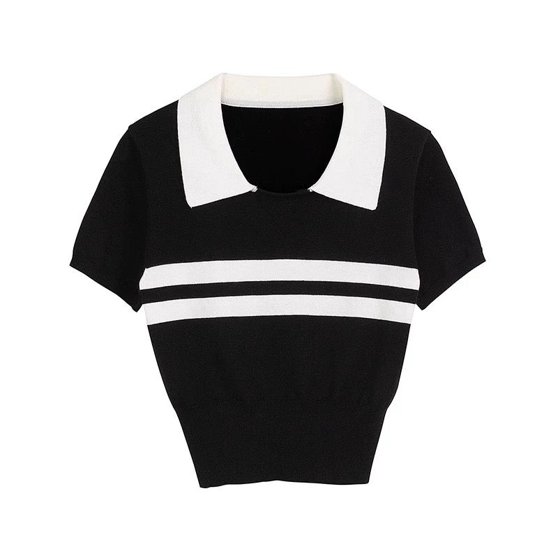 Collegiate Style Knit Layered Top