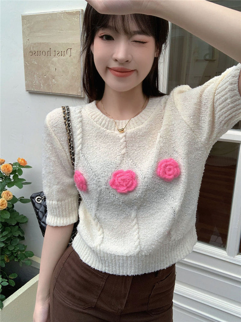 Floral Knitted Woolen Top