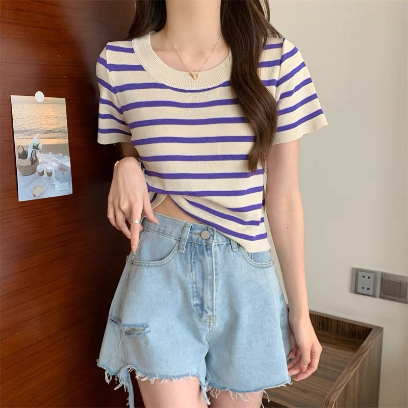 Simple Stripe Knitted Top in 7 colors