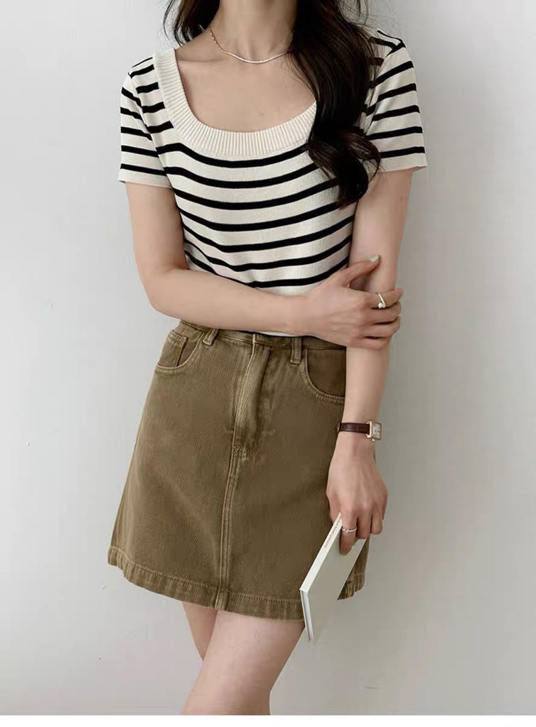 Simple Stripe Knitted Top in 7 colors