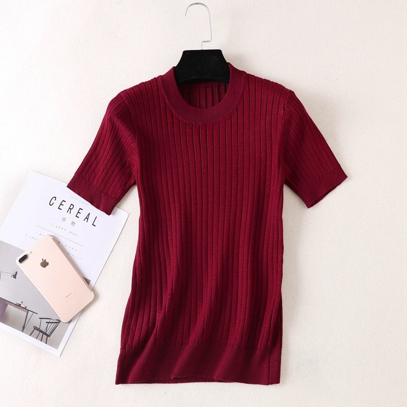 Round Neck Basic All Match Knitted Top