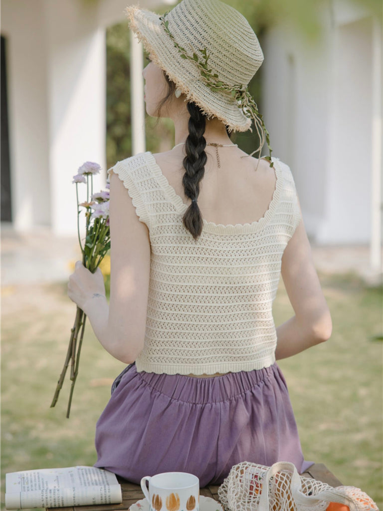 Floral Pattern Woolen Knitted Top