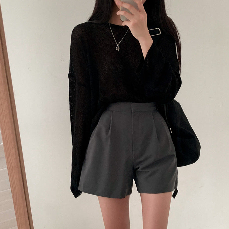 Korean Style V-neck Long Sleeve Woolen Knitted Top