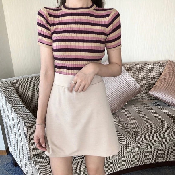 Multi-color Stripe Knitted Top