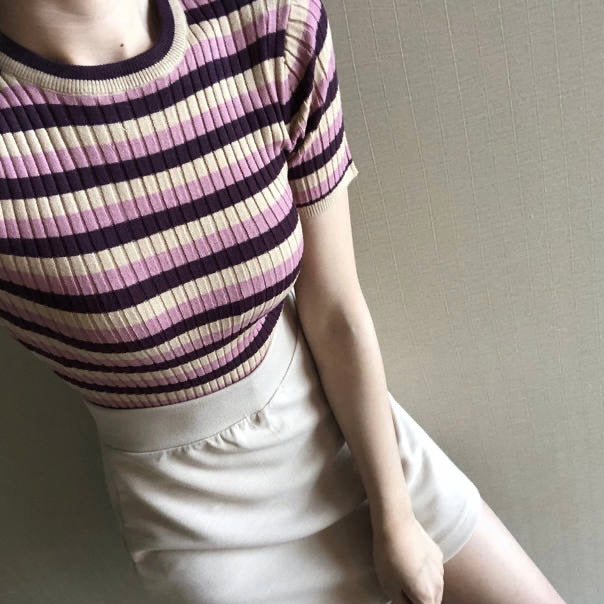 Multi-color Stripe Knitted Top