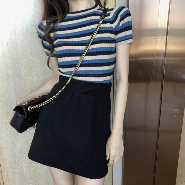 Multi-color Stripe Knitted Top