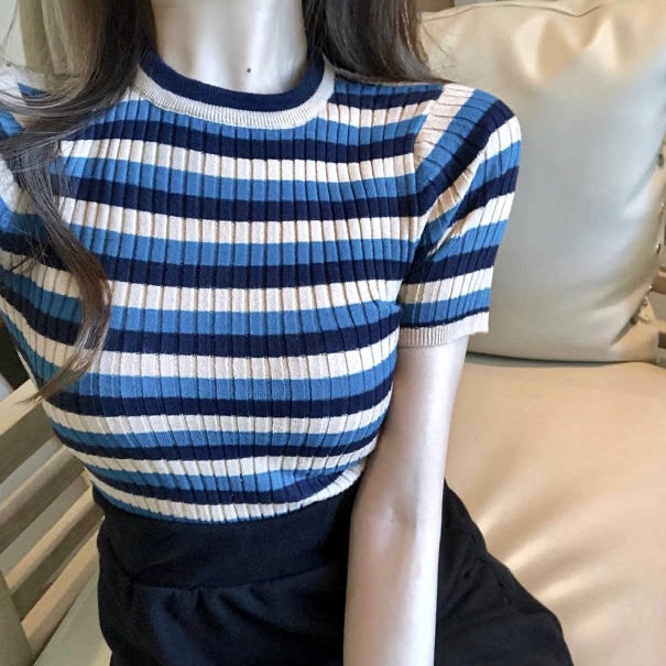 Multi-color Stripe Knitted Top