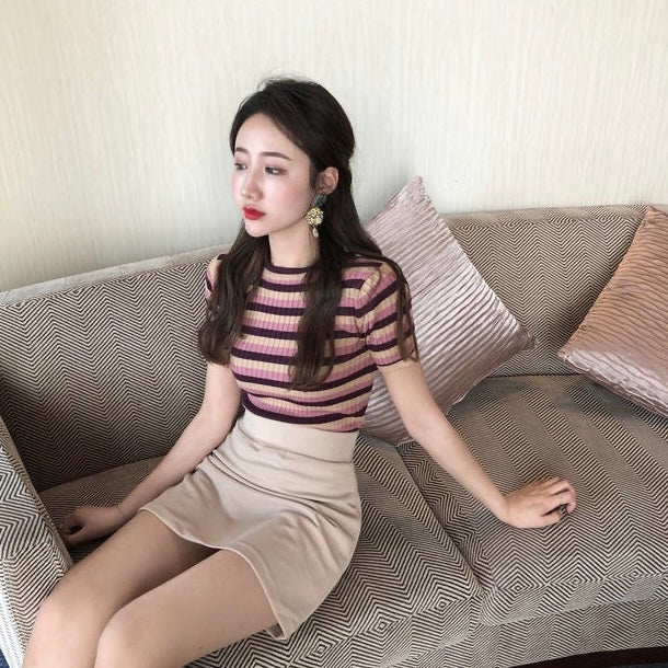 Multi-color Stripe Knitted Top