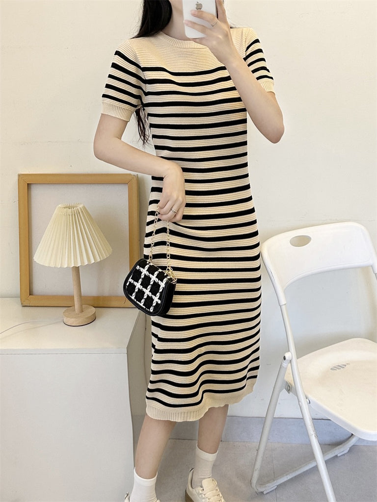 Stripe Midi Knitted Dress