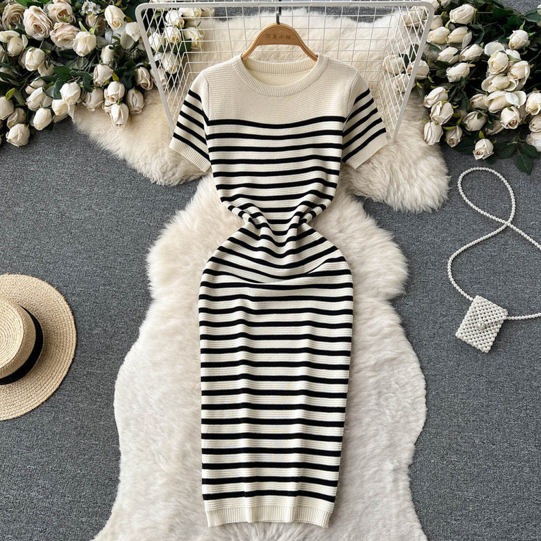 Stripe Midi Knitted Dress