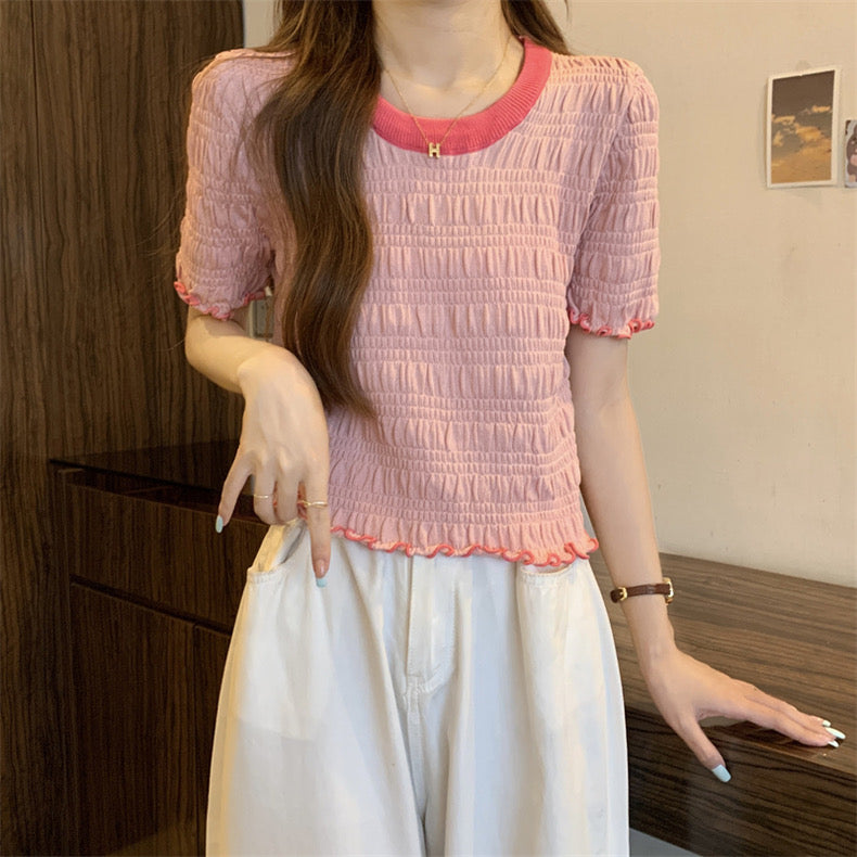 Embossed Pattern Knitted Top | Meji Fashion