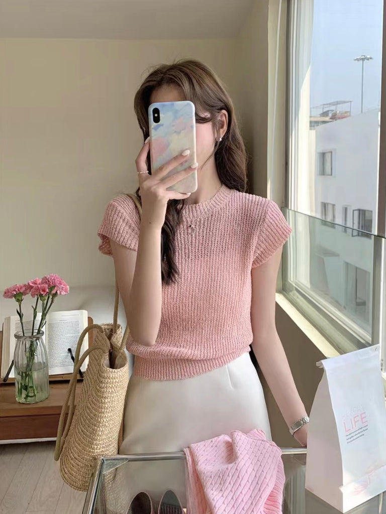 Woolen Knitted Macaron Color Top