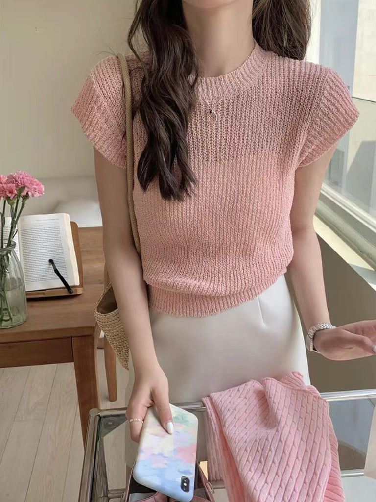 Woolen Knitted Macaron Color Top