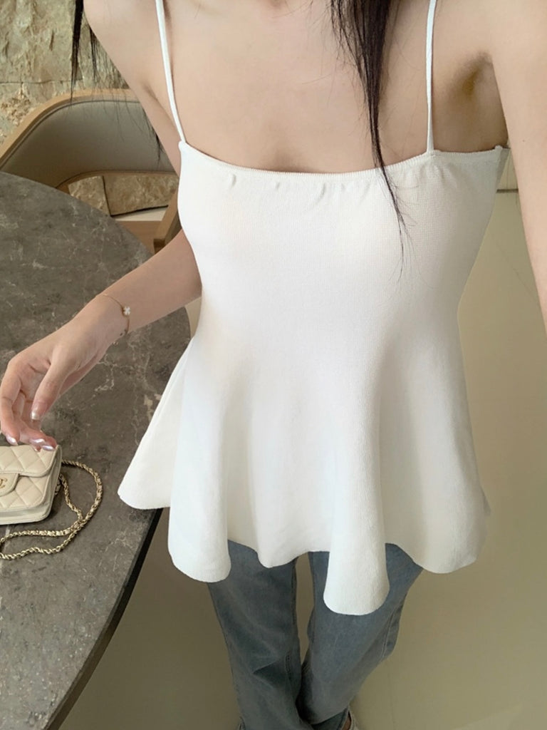 A-line Solid Soft Knitted Cami Top