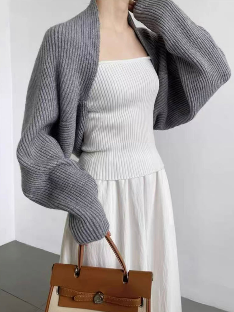 Soft Knitted Long Sleeve Cover-up Cardigan Knitted Top