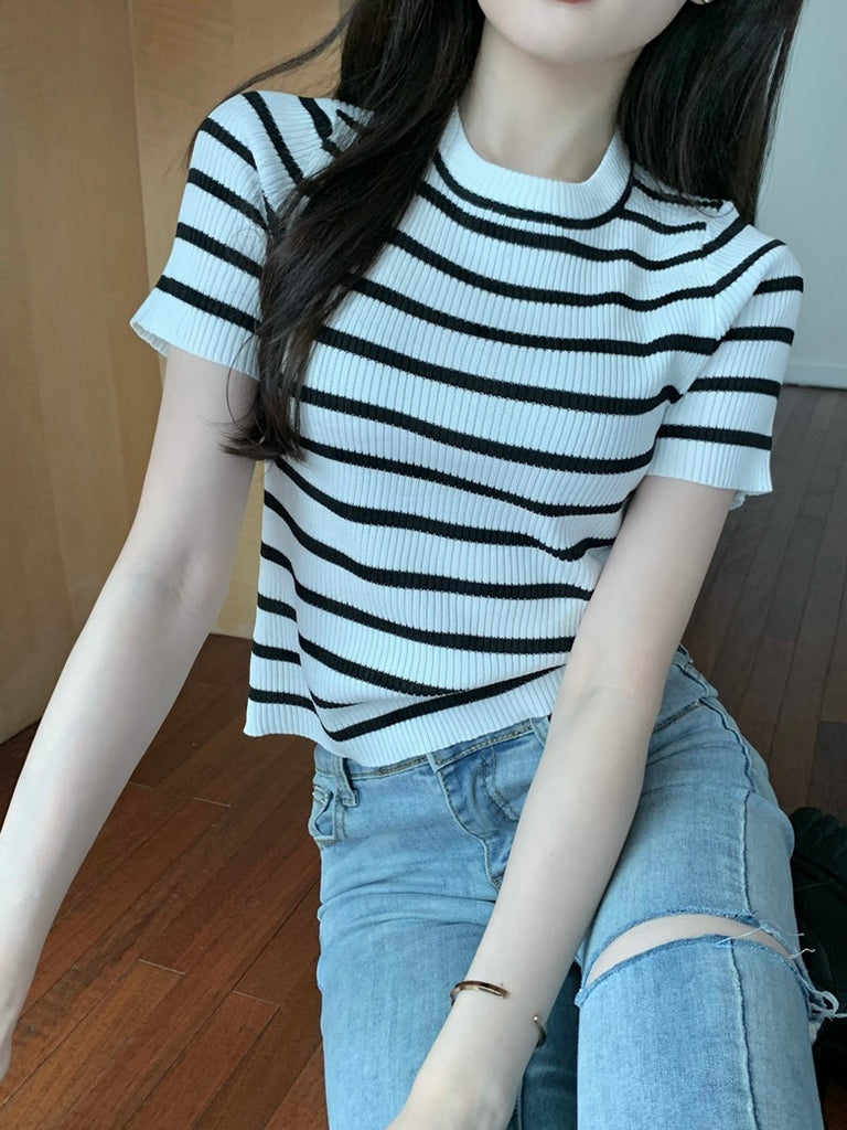 Classic All Match Stripe Knitted Top