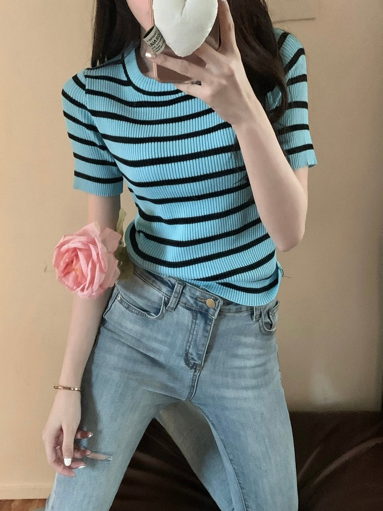 Classic All Match Stripe Knitted Top