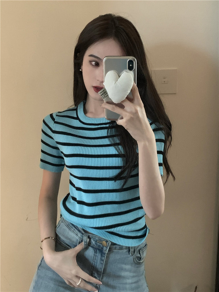 Classic All Match Stripe Knitted Top