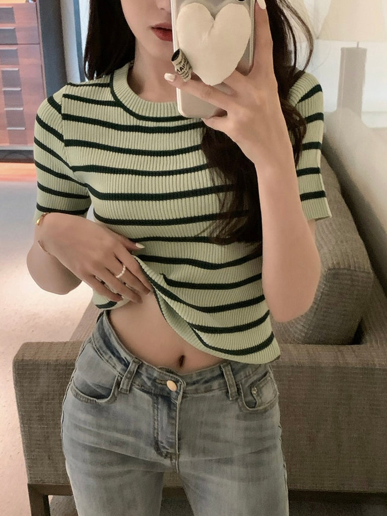 Classic All Match Stripe Knitted Top