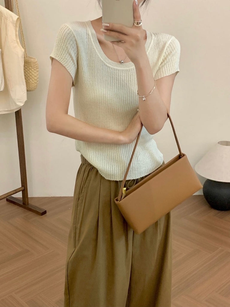Ice Silk Simple Knitted Top