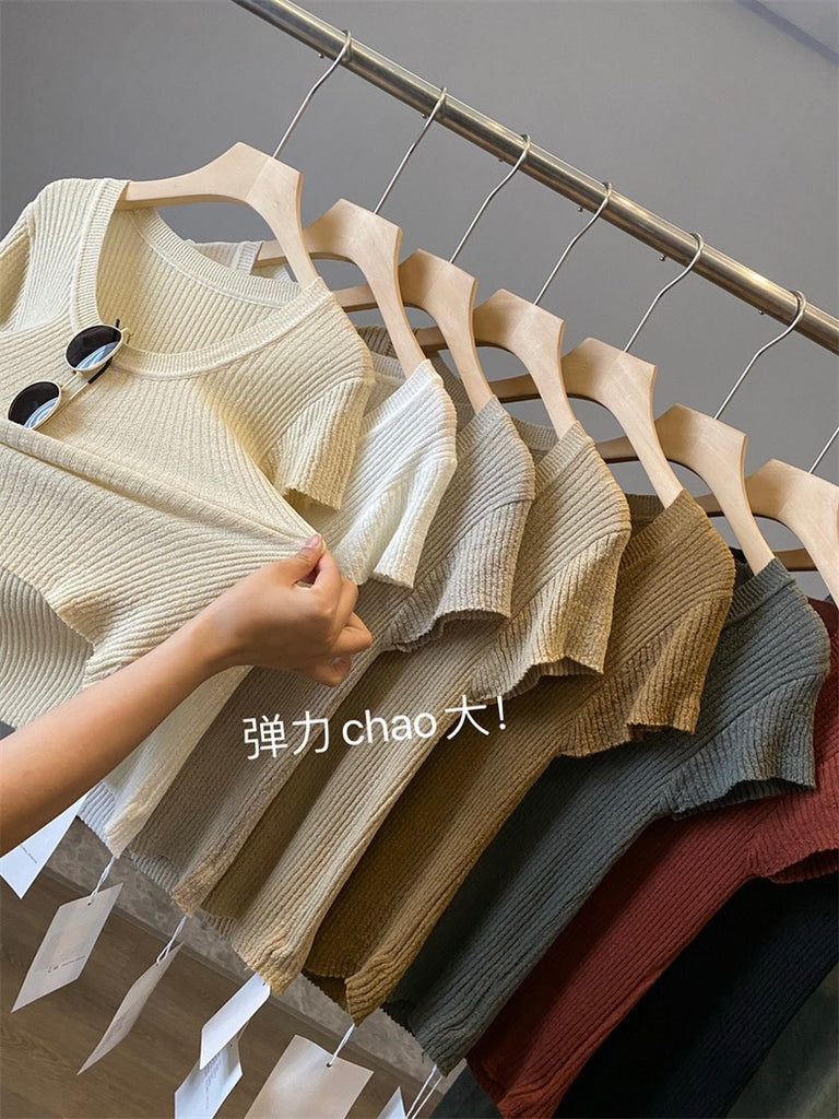 Ice Silk Simple Knitted Top