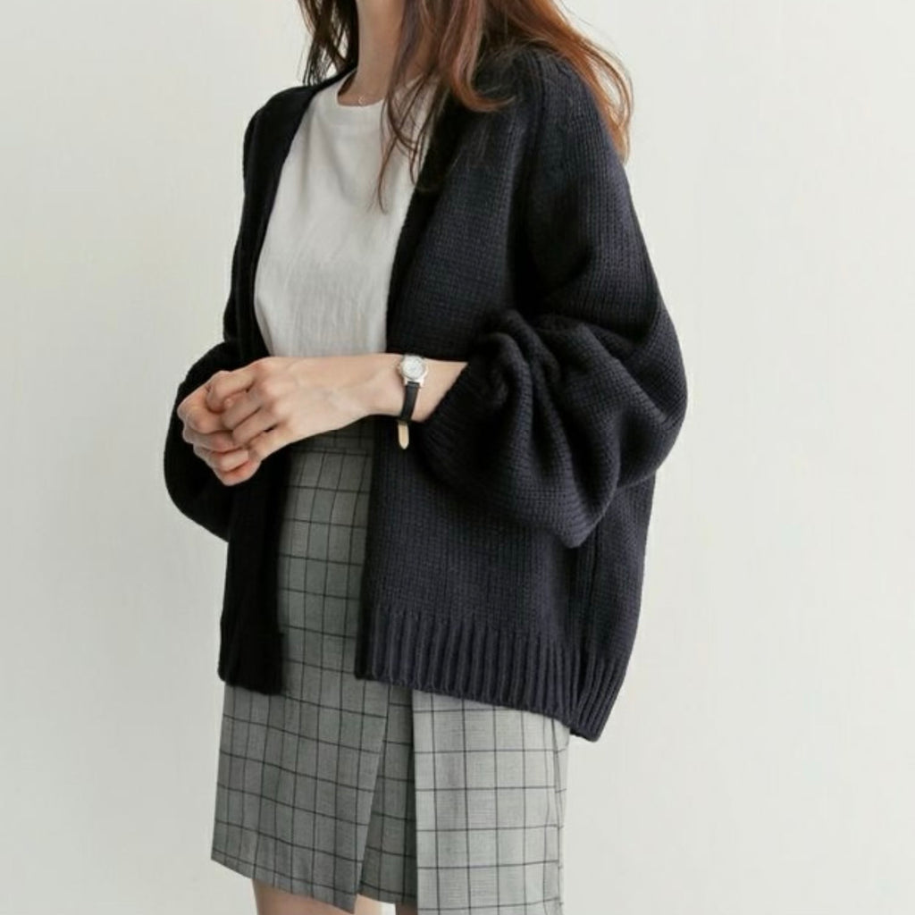 Korean Style All-match Long Sleeve Knitted Cardigan Top