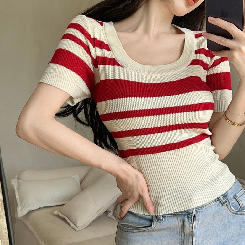 Classic All Match Stripe Knitted Top