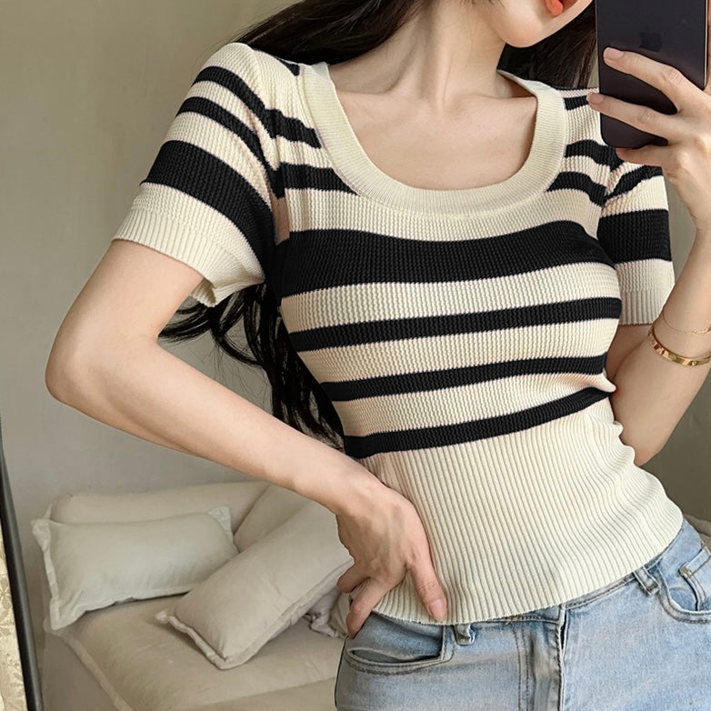 Classic All Match Stripe Knitted Top