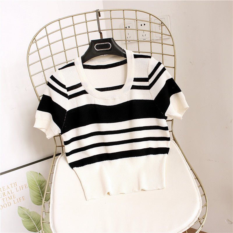 Classic All Match Stripe Knitted Top