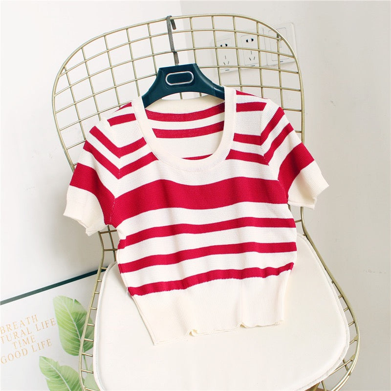 Classic All Match Stripe Knitted Top