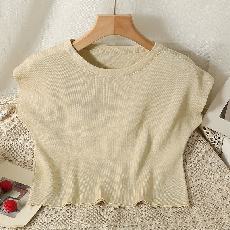 Simple All Match Daily Outfit Solid Knitted Top