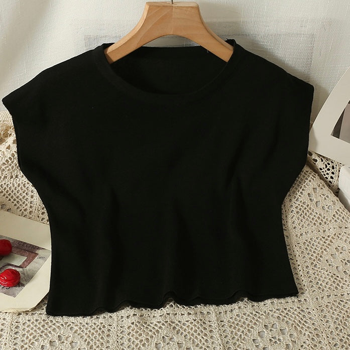 Simple All Match Daily Outfit Solid Knitted Top