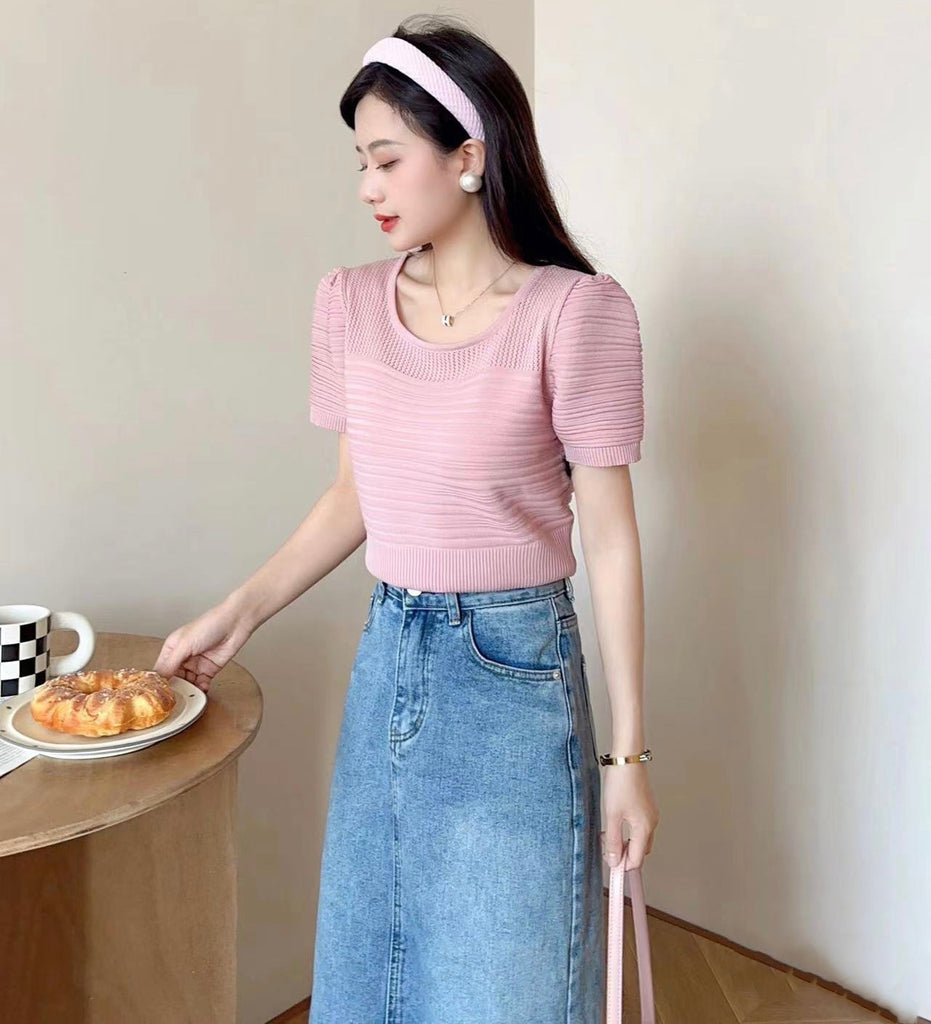 Trendy Solid Knitted Top